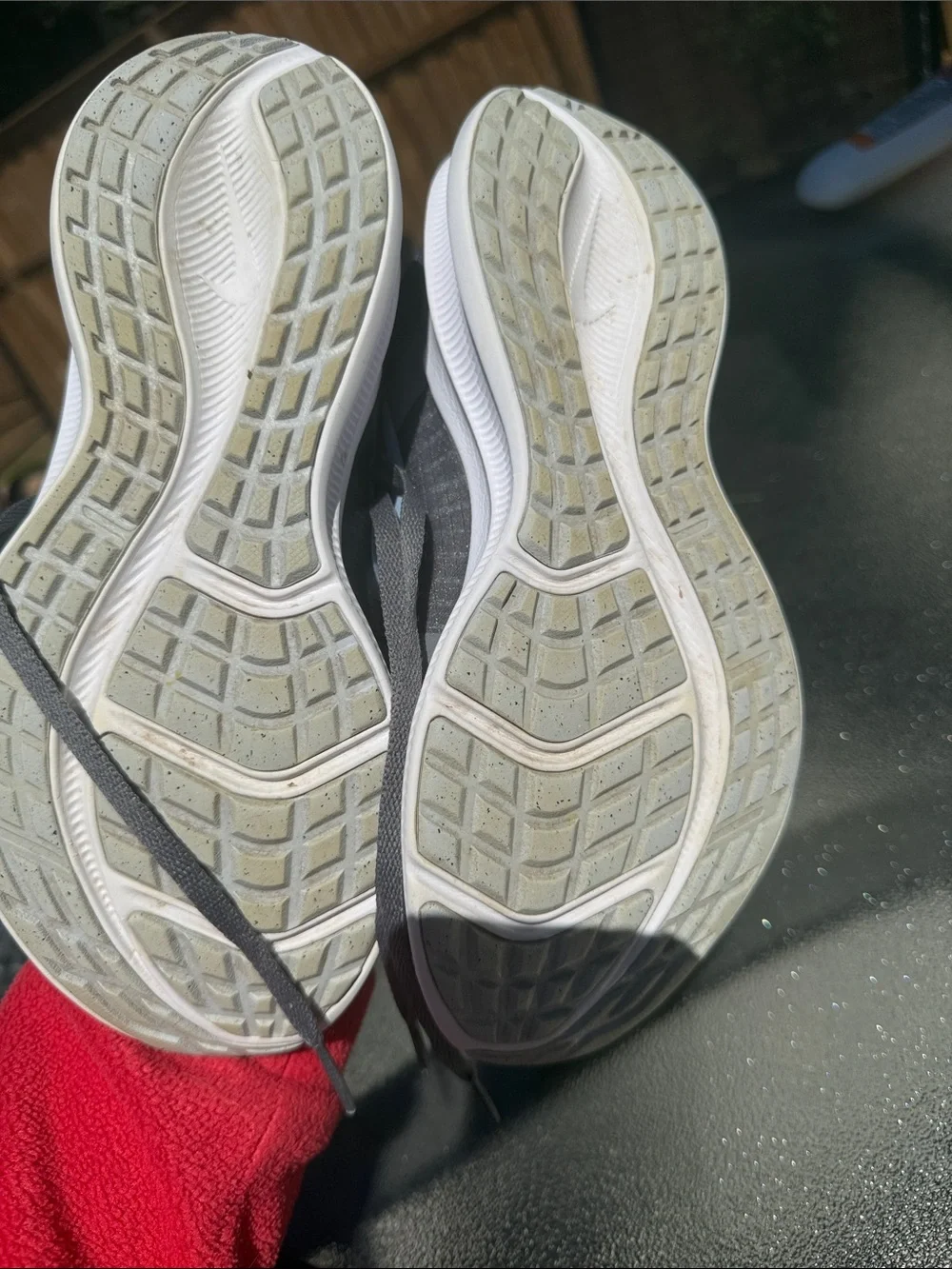 Nike White and Gray Twin Pair Athletic Sneakers